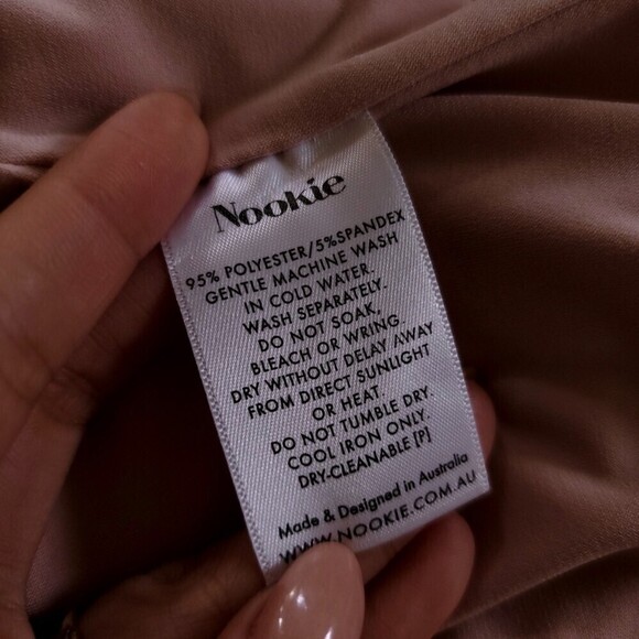 NEW Nookie Penelope Gown Asymmetric Column One Shoulder Maxi Prom Blush Pink 8 - Picture 10 of 10